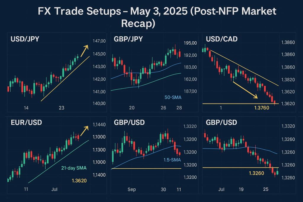 Forex Trade Setups – May 3, 2025 (Post-NFP Update)